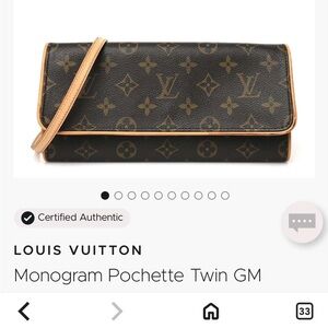 Louis Vuitton Monogram Pochette Twin GM - Black and Tan